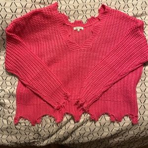 Frayed Crop Sweater